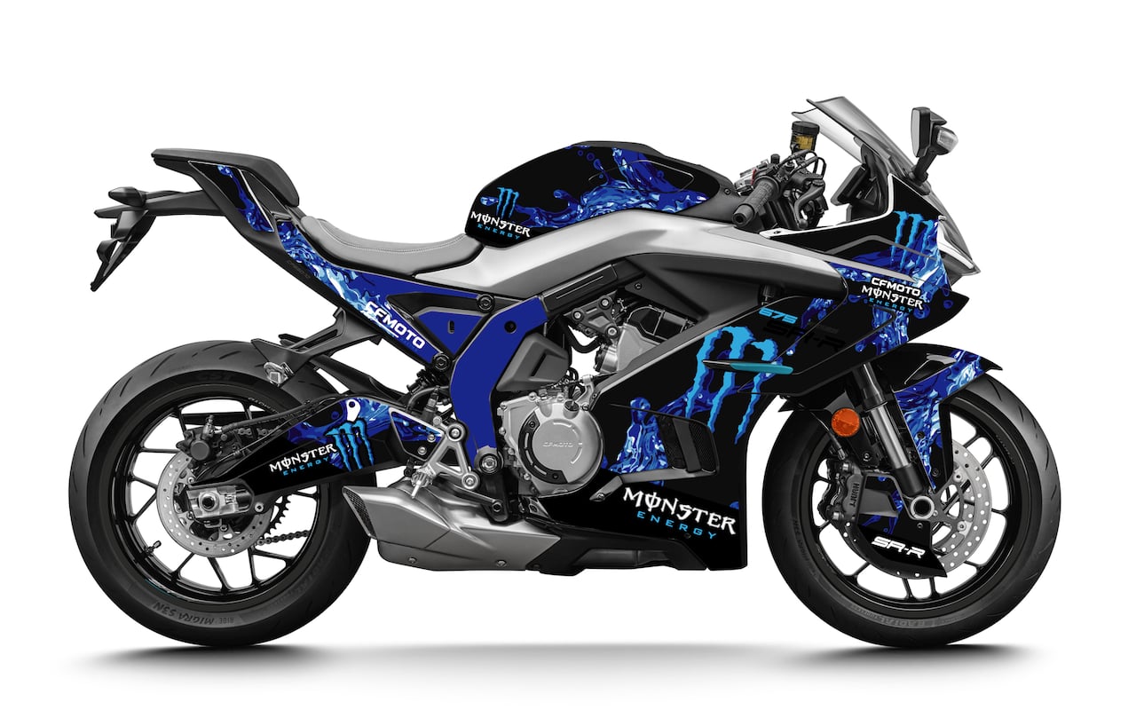 CFMOTO-MOTO-675-SR-675SRR-personnalisation-kit-deco-stickers-burn-out-design-monster-bleu-noir