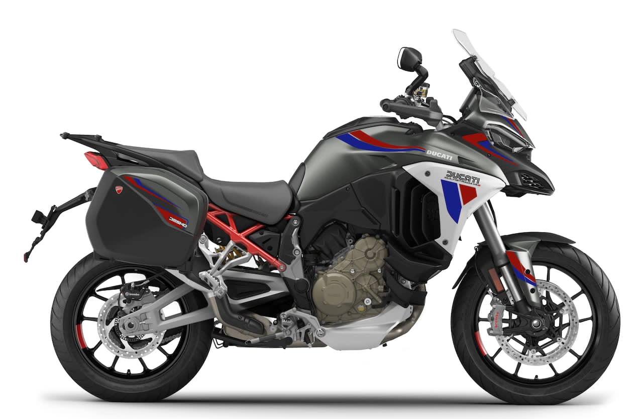 DUCATI-MOTO-MULTISTRADA-V4-V4S-personnalisation-stickers-burn-out-design-100-anniversaire-GRIS bleu blanc rouge