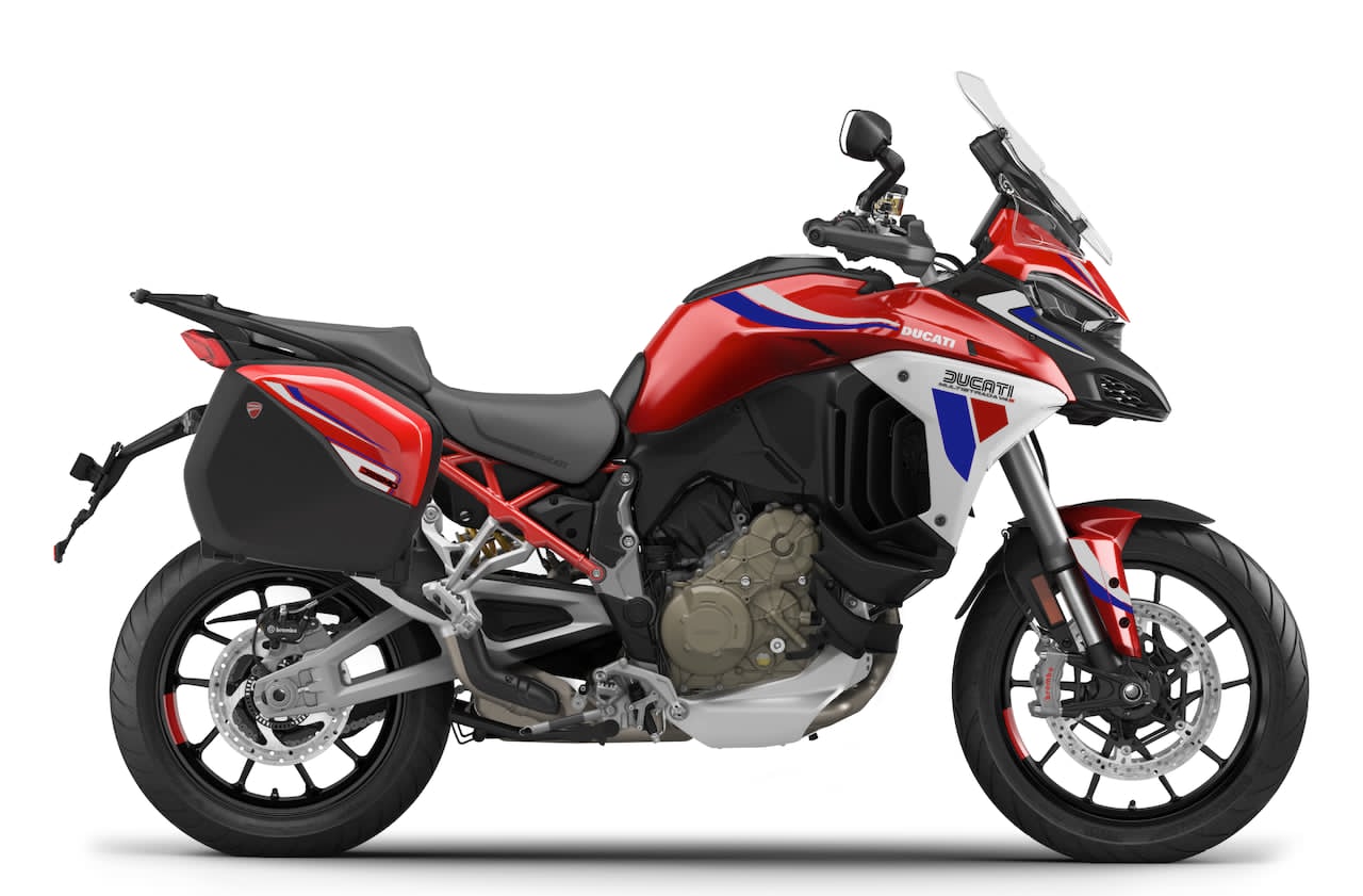 DUCATI-MOTO-MULTISTRADA-V4-V4S-personnalisation-stickers-burn-out-design 100 anniversaire RED Rouge blanc Bleu