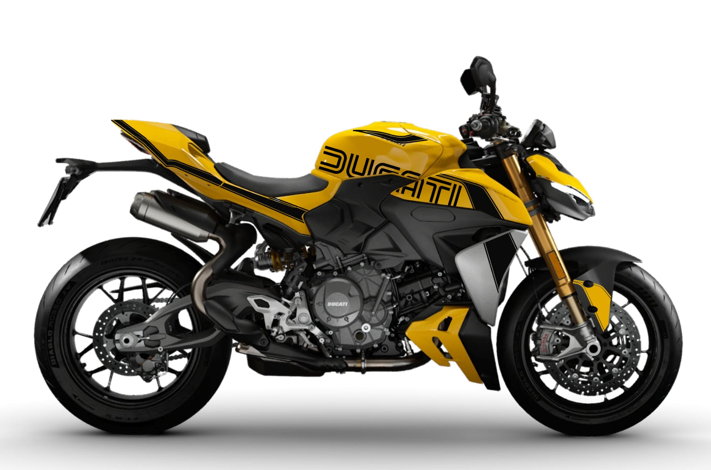 DUCATI-STREET-STREETFIGHTER-V2-2025-personnalisation-kit-deco-stickers-burn-out-design-ANNIVERSAIRE-100-sur-jaune
