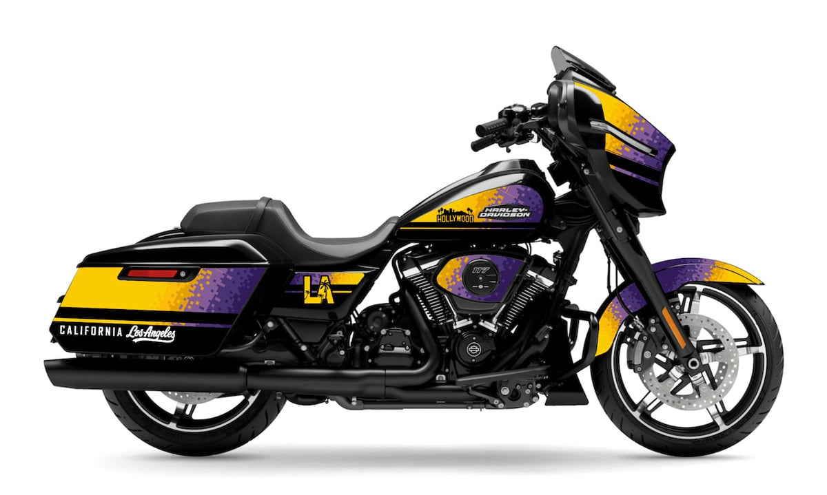 HARLEY-DAVIDSON-STREET-GLIDE-FLHX-personnalisation-kit-deco-stickers-burn-out-design-LOS-ANGELES-CALIFORNIE