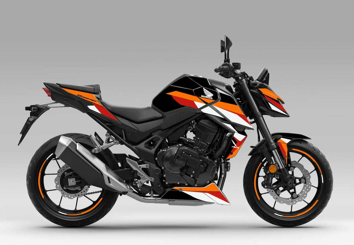 HONDA-CB-HORNET-750-personnalisation-stickers-kit-deco-burn-out-design-REPSOL-Noir-Orange-Rouge