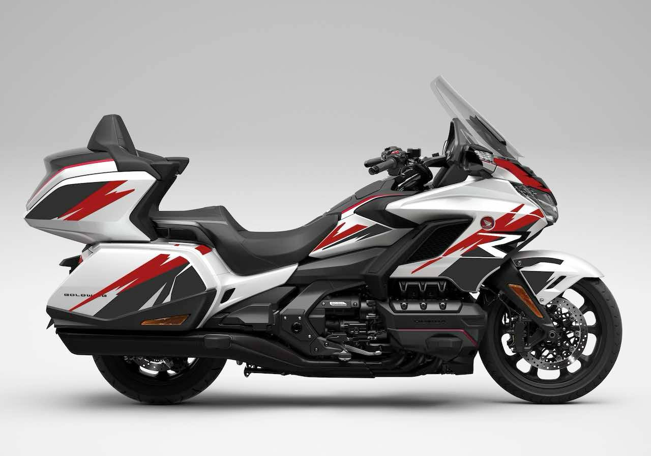 HONDA GOLDWING BAGGER TOURING 1800 Blanc fire rouge stickers kit deco burn out design