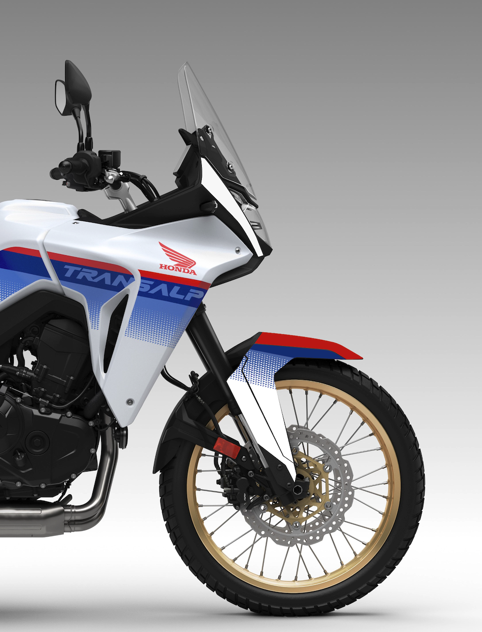 honda transalp 750 blanche garde-boue avant tête de fourche stickers origine burn-out design