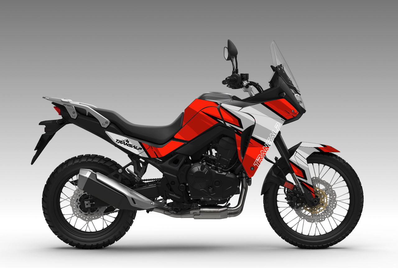 HONDA TRANSALP 750 kit deco stickers cover personnalisation protection rouge red burn out design