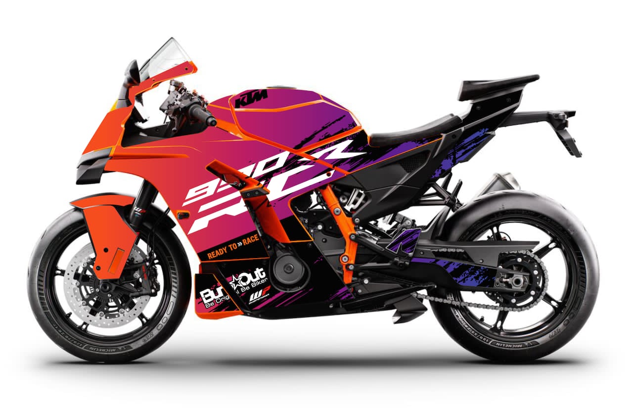 Kit déco KTM RC 990 R 2025 stickers CALIBER Violet — Burn-Out-Design