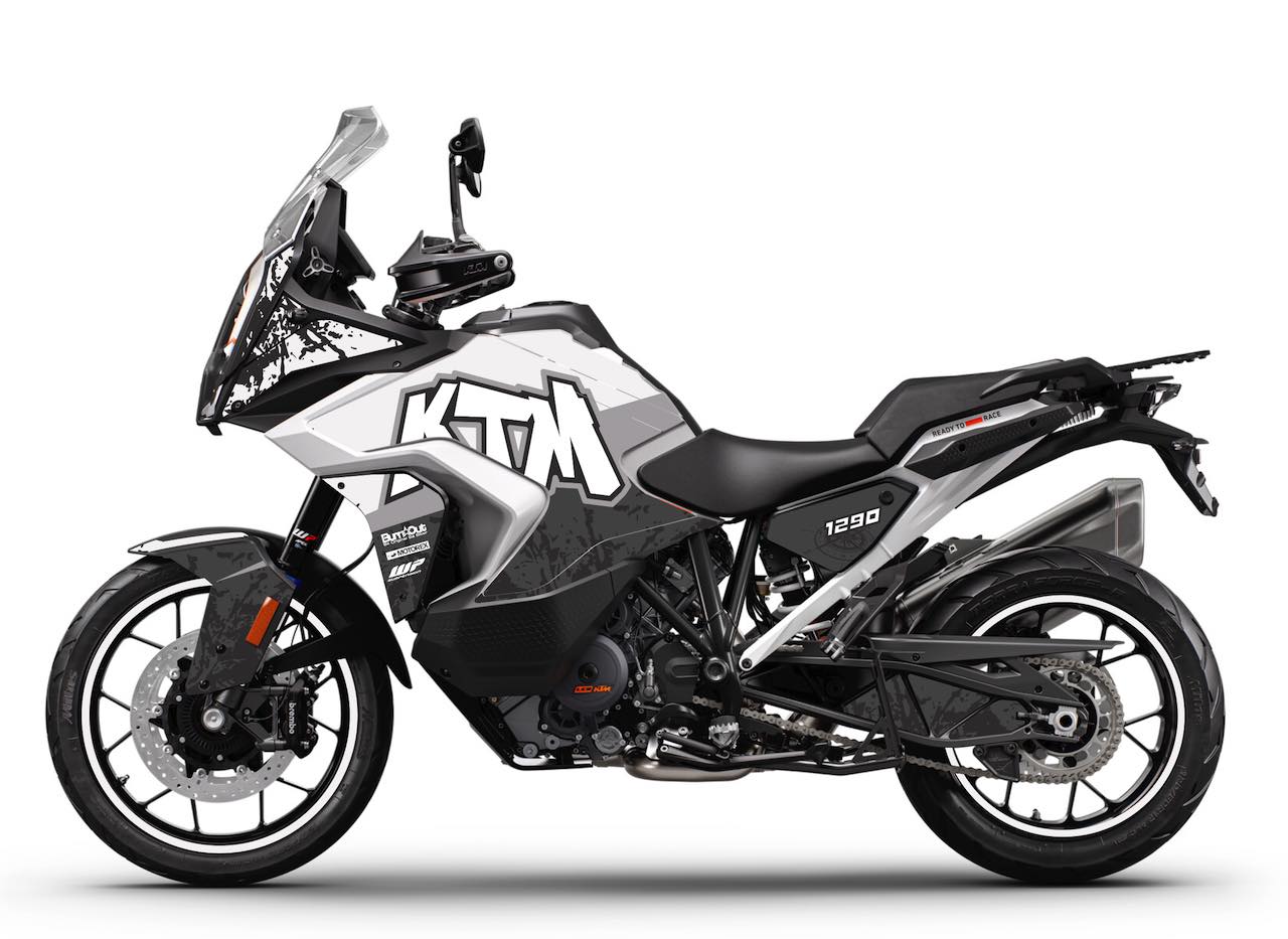 KTM SUPERDUKE super ADVENTURE AVENTURE 1290 R S stickers kit deco cover personnalisation graff gris blanc