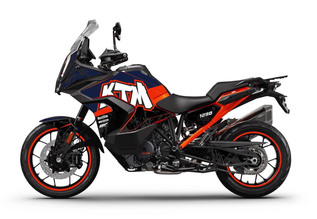 KTM SUPERDUKE super ADVENTURE AVENTURE 1290 R S stickers kit deco cover personnalisation orange noir bleu