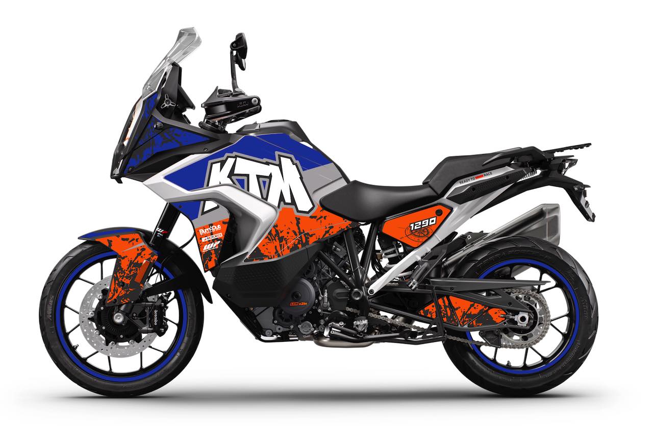 KTM SUPERDUKE super ADVENTURE AVENTURE 1290 R S stickers kit deco cover personnalisation graff orange gris bleu