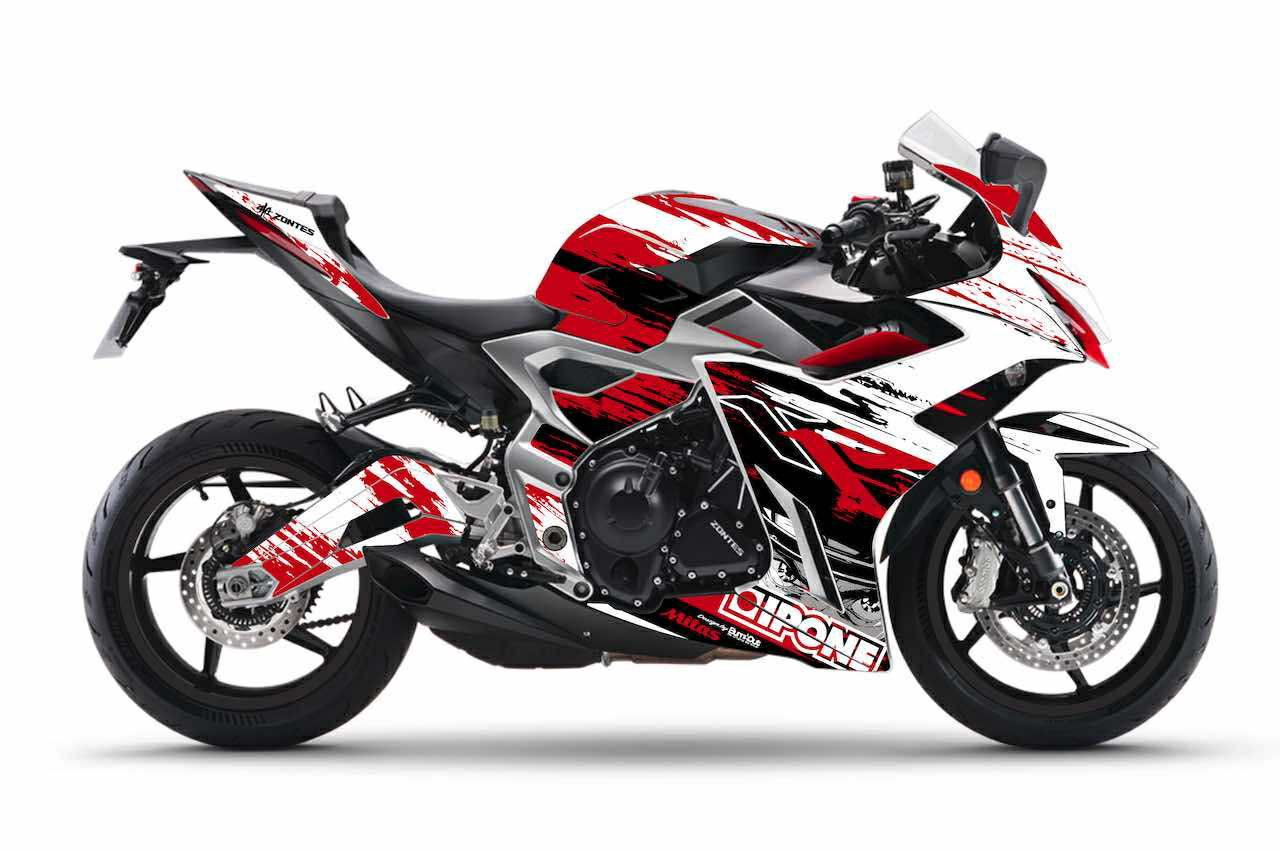 zontes 703 RR IPONE ROUGE BLANC stickers kits déco burnoutdesign.com