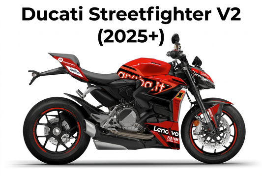 Ducati Streetfighter V2 (2025+) avec kit déco WSBK rouge et noir