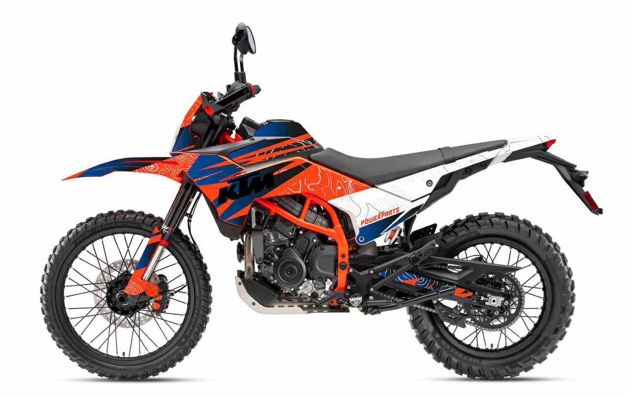 ktm enduro 125 390 stickers kit déco burnoutdesign.com orange bleu