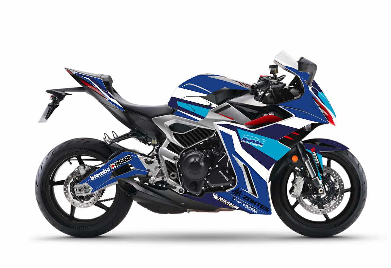 zontes 703RR WSB bleu sportive stickers burn out design