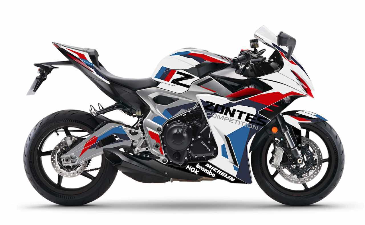 zontes 703RR 703 sportive blanc blanche ZRC course race burn out design