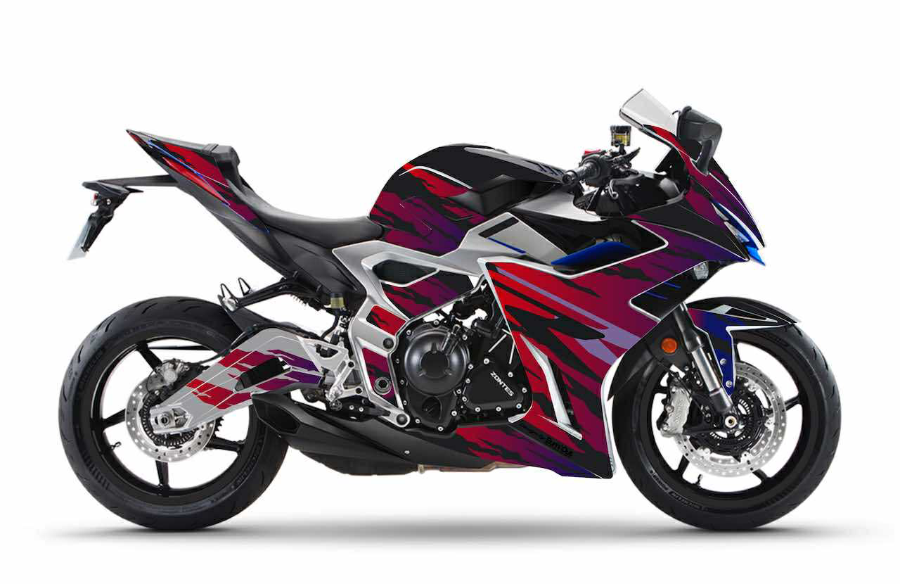 zontes 703RR 703 sportive noire stickers kit déco burn out design