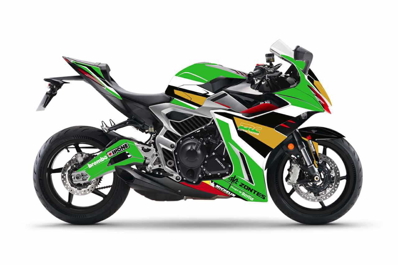 zontes 703RR sportive WSB vert stickers kit déco burn out design