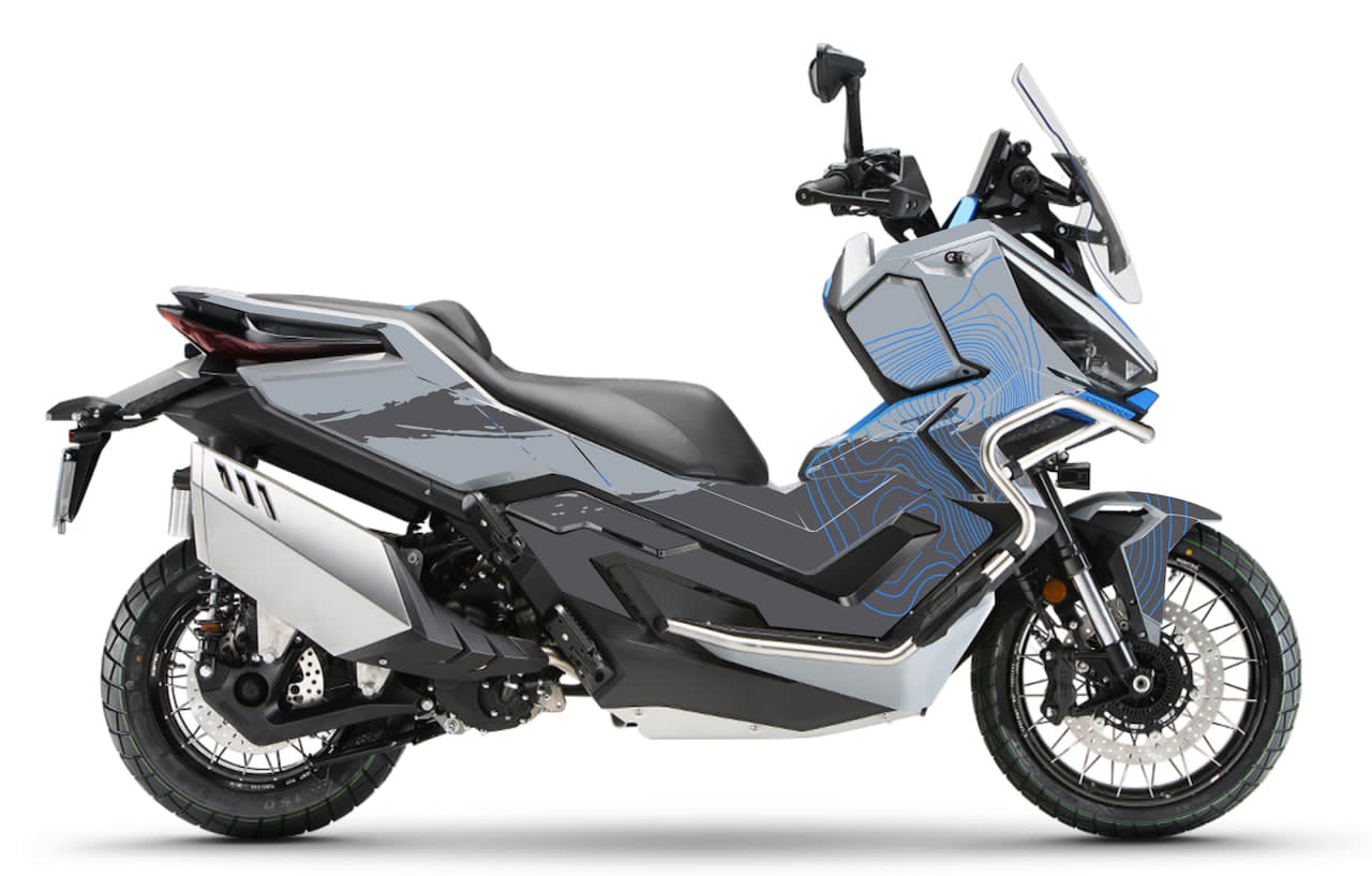 zontes-scooter-368-552-G-personnalisation-protection-TOPO-TOPOGRAPHIE-Gris-Bleu-stickers-kit-deco-burnoutdesign.com
