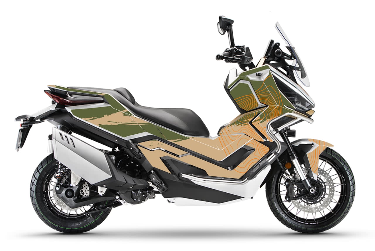 zontes-scooter-368-552-G-personnalisation-protection-TOPO-TOPOGRAPHIE-Kaki-sable-stickers-kit-deco-burnoutdesign.com