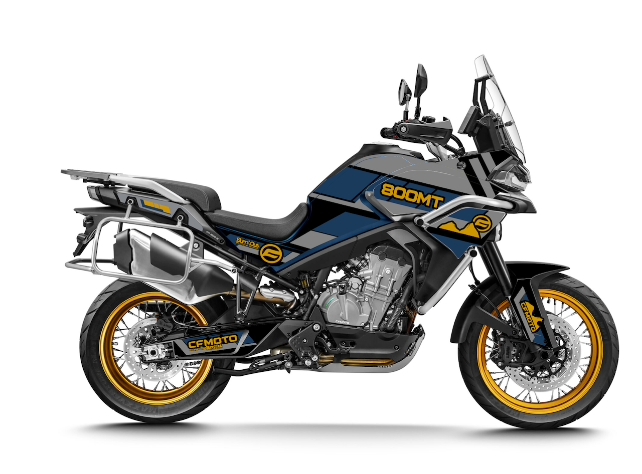  CF Moto 800 MT IBEX kit déco stickers Mountain Gris et Bleu — Burn-Out-Design 
