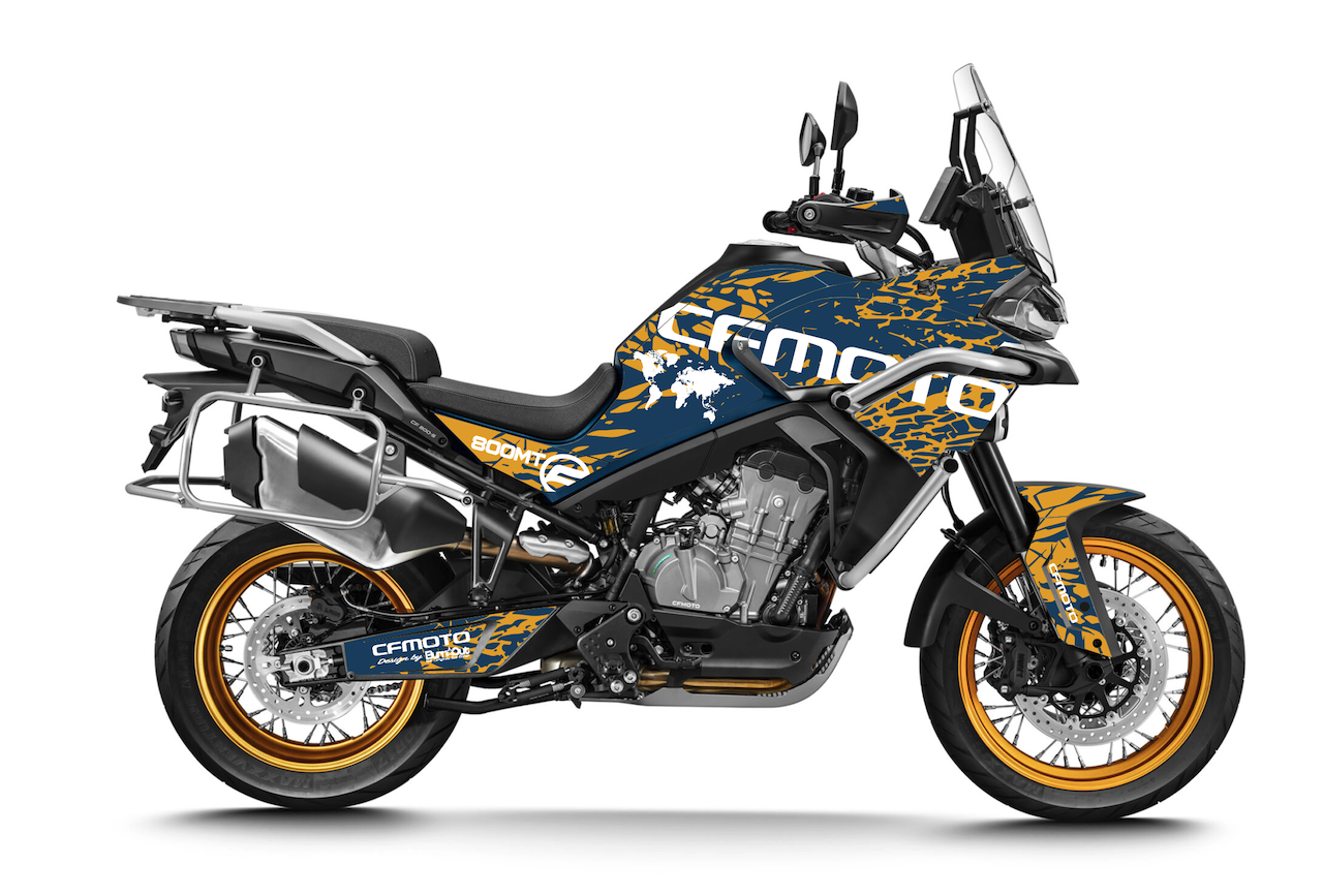  CF Moto 800 MT IBEX kit déco stickers ALPES Bleu Ocre — Burn-Out-Design  