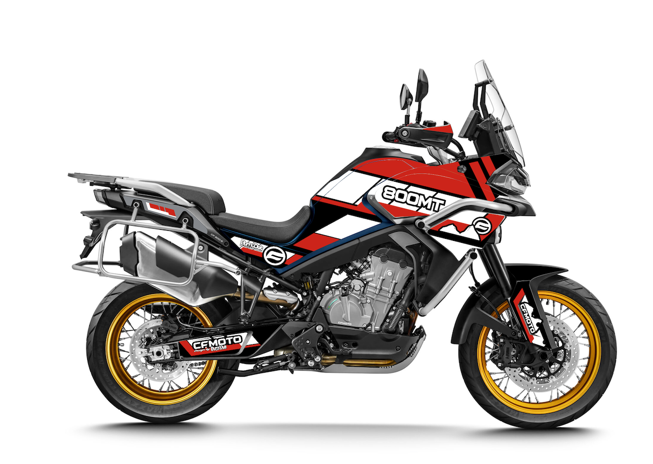  CF Moto 800 MT IBEX kit déco stickers Mountain Rouge et Blanc — Burn-Out-Design 