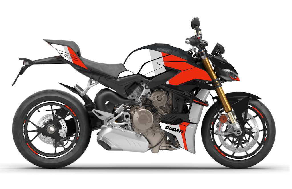 DUCATI-Streetfighter-moto-V4-V4S-personnalisation-kit-deco-stickers-burn-out-design-perfomance-blanc-gris-rouge-noir