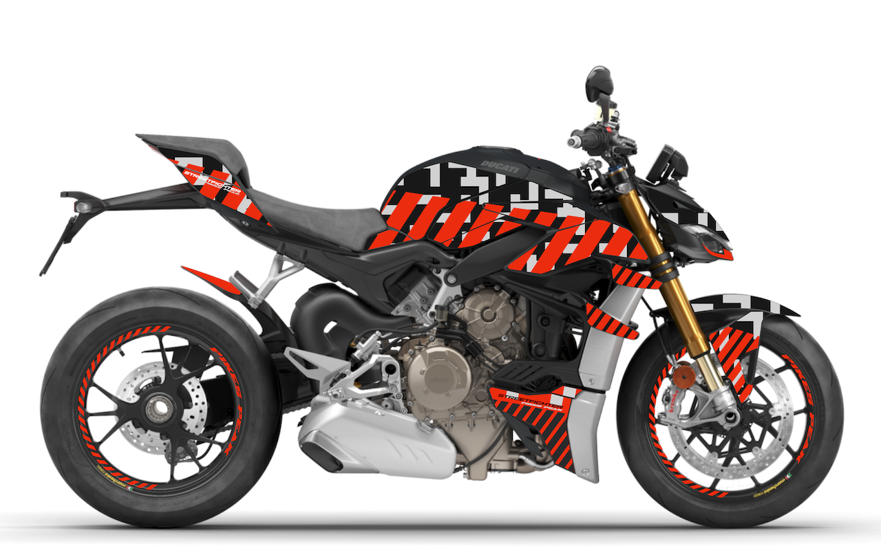 DUCATI moto Streetfighter-V4-V4S-personnalisation-kit-deco-stickers-burn-out-design-pikes-peak-noir
