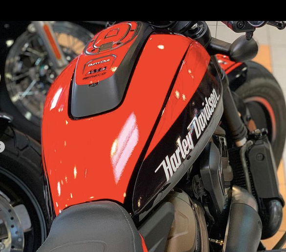 HARLEY-DAVIDSON-HD-SPORTSTER-1250-personnalisation-kit-deco-stickers-burn-out-design-cover-orange-noir