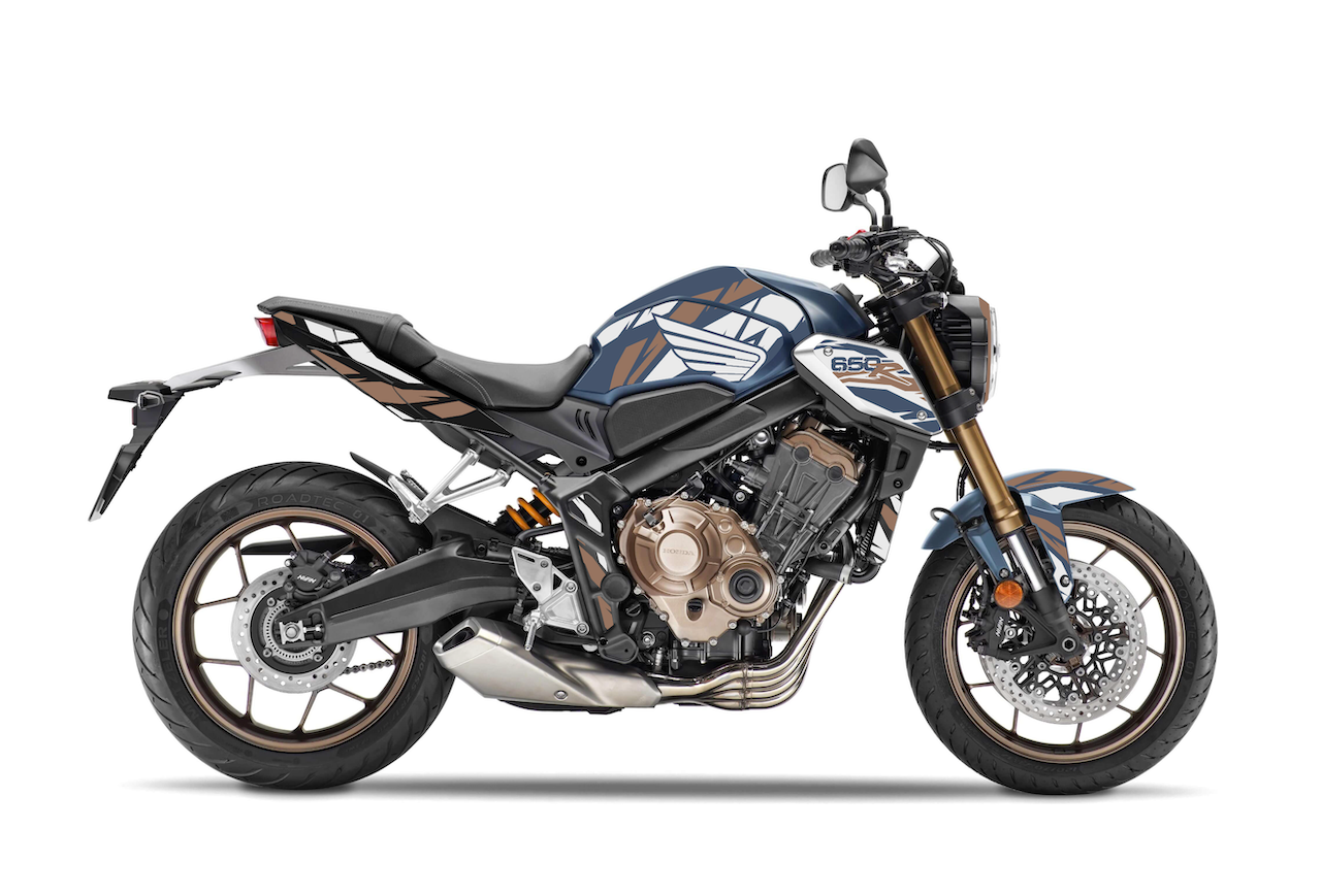 HONDA-CB-650-R-ROADSTER-personnalisation-kit-deco-stickers-burn-out-design-fireblade-bleu-bronze-blanc