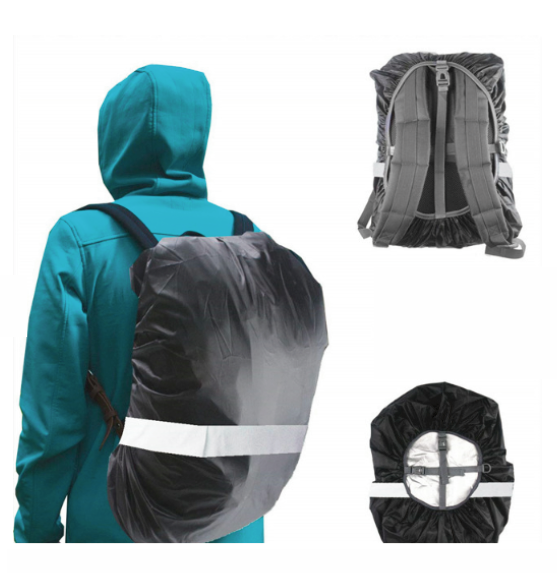 housse sac à dos étanche et avec bande rétro-réfléchissante