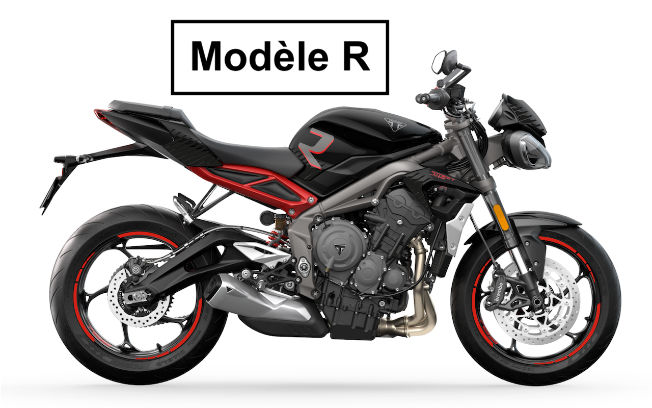 TRIUMPH STREET TRIPLE R - 2022 (avec les hachures)